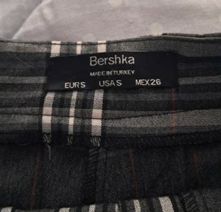 Falda Plisada Cuadros Bershka Talla S