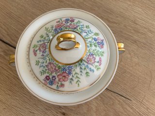 Tetera y azucarero Limoges Haviland floral