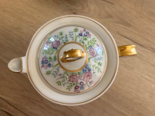 Tetera y azucarero Limoges Haviland floral