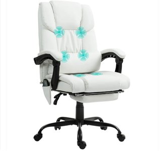 Silla Oficina Masaje 6 Puntos Blanca