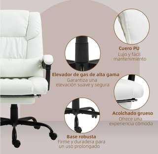 Silla Oficina Masaje 6 Puntos Blanca