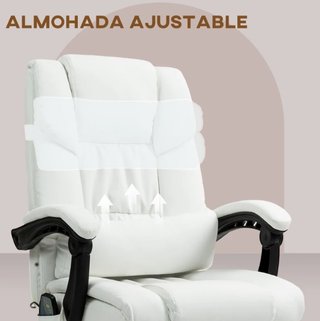 Silla Oficina Masaje 6 Puntos Blanca