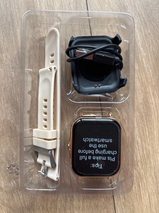 Reloj inteligente Smart Watch Beige/Oro
