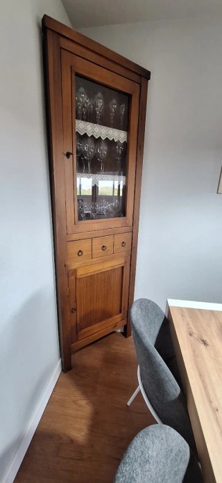Mueble Rinconera Madera y Cristal