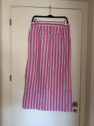 Falda Mango rayas rosa y blanco
