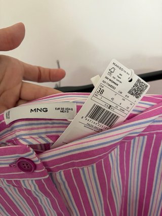 Falda Mango rayas rosa y blanco