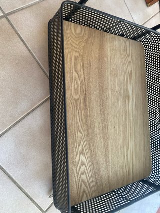 Carrito Auxiliar Negro y Madera