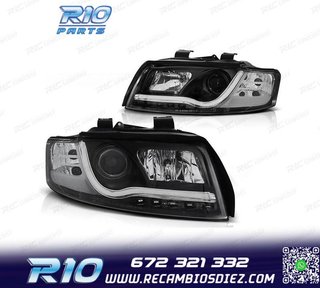 FAROS AUDI A4 B6 00-04 LUZ DIURNA TUBE LIGHT FONDO NEGRO