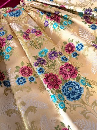 Falda Fallera Brocada Oro y color