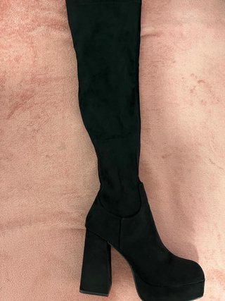 Stivali alti neri con piattaforma