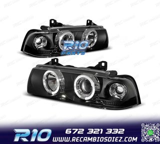 FAROS BMW E36 90-99 OJOS ANGEL FONDO NEGRO CCFL