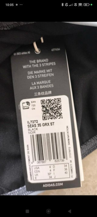 Bañador Adidas Negro y Blanco