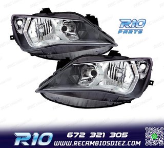 FAROS PARA SEAT IBIZA 12-17 FONDO OSCURO + CROMO