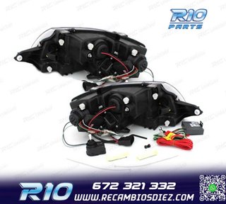FAROS AUDI TT 98-05 LUZ DIURNA REAL LED FONDO NEGRO