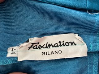 Vestito mini vintage turchese con ricami