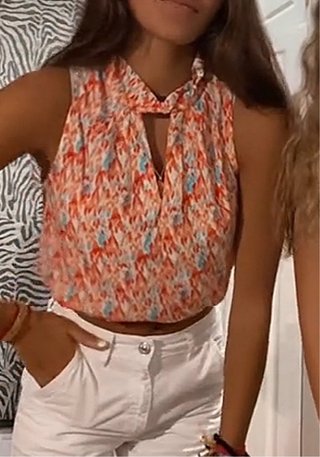Blusa sin mangas multicolor