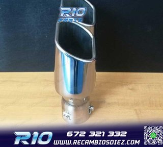 COLA ESCAPE DOBLE RECTANGULAR ACERO INOX