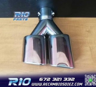 COLA ESCAPE DOBLE RECTANGULAR ACERO INOX