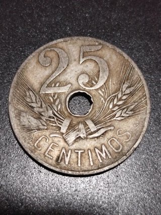 Moneda 25 Céntimos, España 1927.