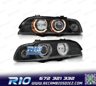 FAROS BMW E39 95-00 XENON OJOS ANGEL FONDO NEGRO