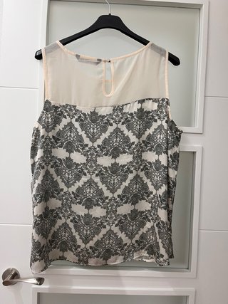 Blusa Encuentro Estampada Beige y Verde Talla L