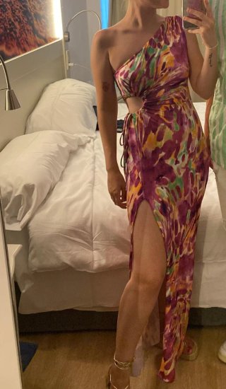 Vestido largo estampado fiesta