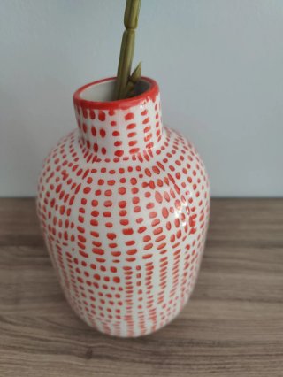 Jarrón Zara Home Rojo y Blanco
