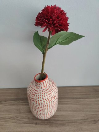 Jarrón Zara Home Rojo y Blanco