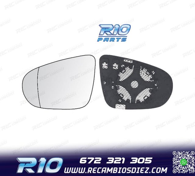 CRISTAL ESPEJO BASE IZQUIERDO VOLKSWAGEN VW GOLF VI 08-12