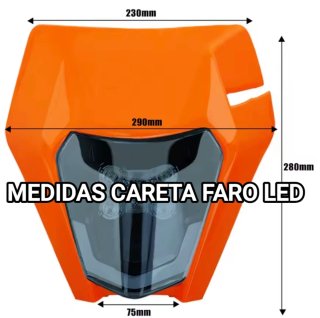 Careta KTM Faro LED Naranja Homologado