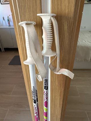 Palos de esquí blancos con detalles