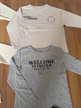 Lote 8 camisetas manga larga 8-9 años