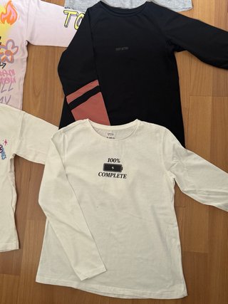 Lote 8 camisetas manga larga 8-9 años