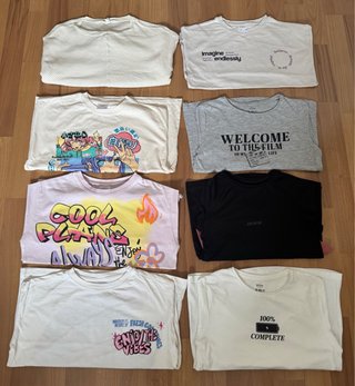 Lote 8 camisetas manga larga 8-9 años