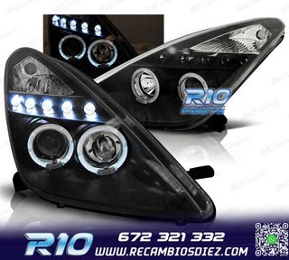 FAROS PARA TOYOTA CELICA T23 99-05 LED OJOS ANGEL NEGROS