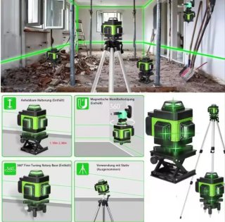 NIVEL LASER 4D DE 16 LINEAS CON TRÍPODE