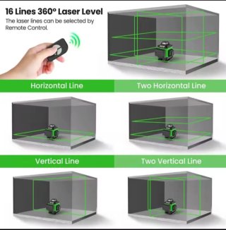 NIVEL LASER 4D DE 16 LINEAS CON TRÍPODE