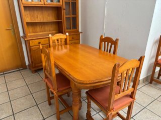 Mueble comedor rústico madera y cristal