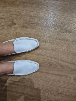 Mocasines blancos abiertos talla 38