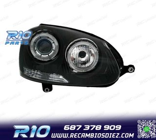 FAROS VOLKSWAGEN VW GOLF 5 03-08 OJOS ANGEL FONDO NEGRO