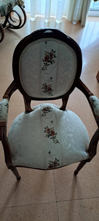 Silla Isabelino Madera y Tela