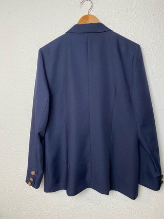 Elegante blazer azul con flor dorada T40