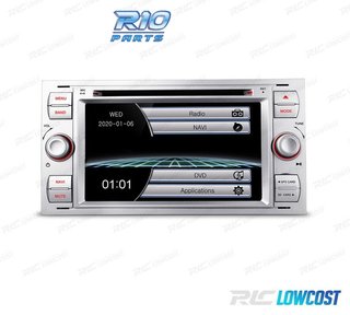 RADIO NAVEGADOR 7" PARA FORD CUADRADA COLOR PLATA USB GPS TA