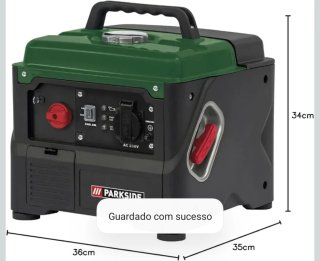 Gerador gasolina 800w Parkside - novo