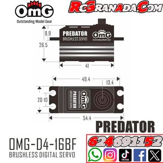 SERVO OMG PREDATOR D4 16BF BRUSHLESS NEGRO