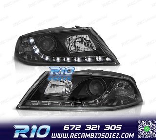 FAROS SKODA OCTAVIA 05-08 LUZ DIURNA LED FONDO NEGRO