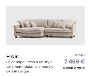 Sofá de 4 plazas en tela beige