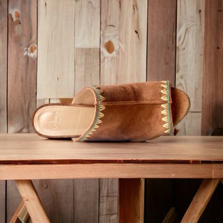 Alpargatas Cuña piel Serraje Camel