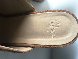 Alpargatas Cuña piel Serraje Camel