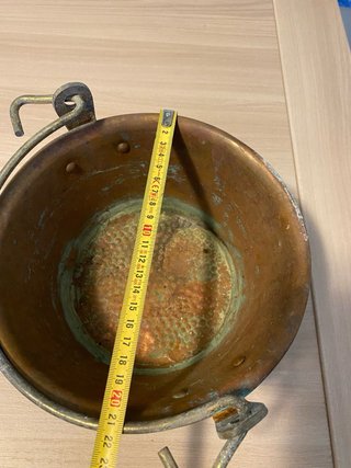Paiolo in rame con manico